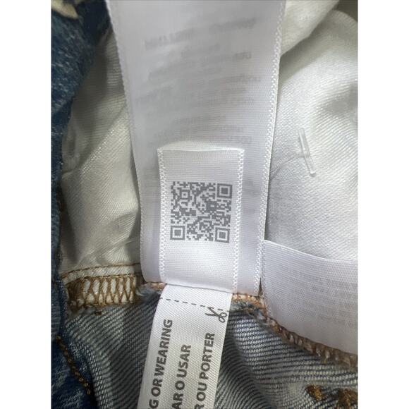 Madewell Jeans Women 28 Blue Perfect Vintage Straight in Danby Wash Knee-Rip Ed - Picture 15 of 15